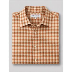 Alex Cannon Mens Linen Button Down Shirt XL Beachy Resort Preppy Short Sleeve